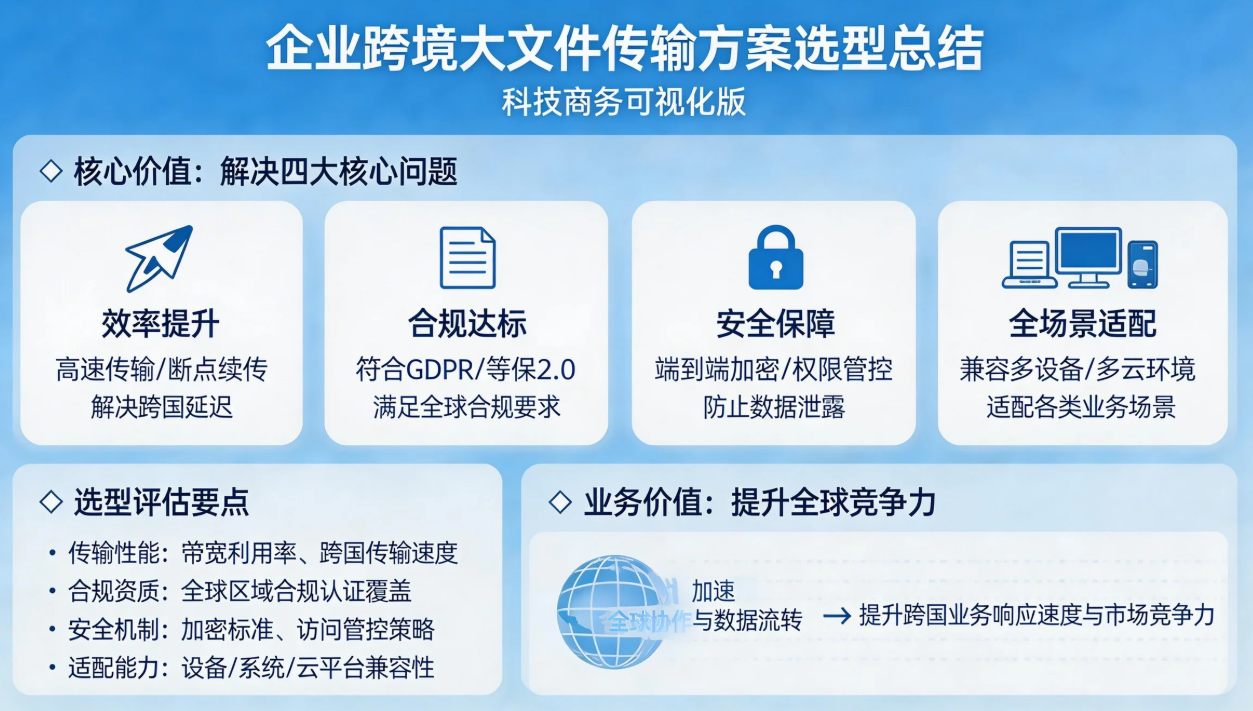 企业跨境大文件传输方案：高效合规的选型与落地指南
